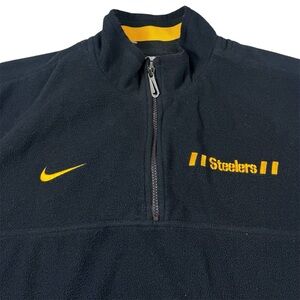 Vintage 90s Nike Pro line Pittsburgh Steelers Quarter Zip Fleece Pullover Mens M